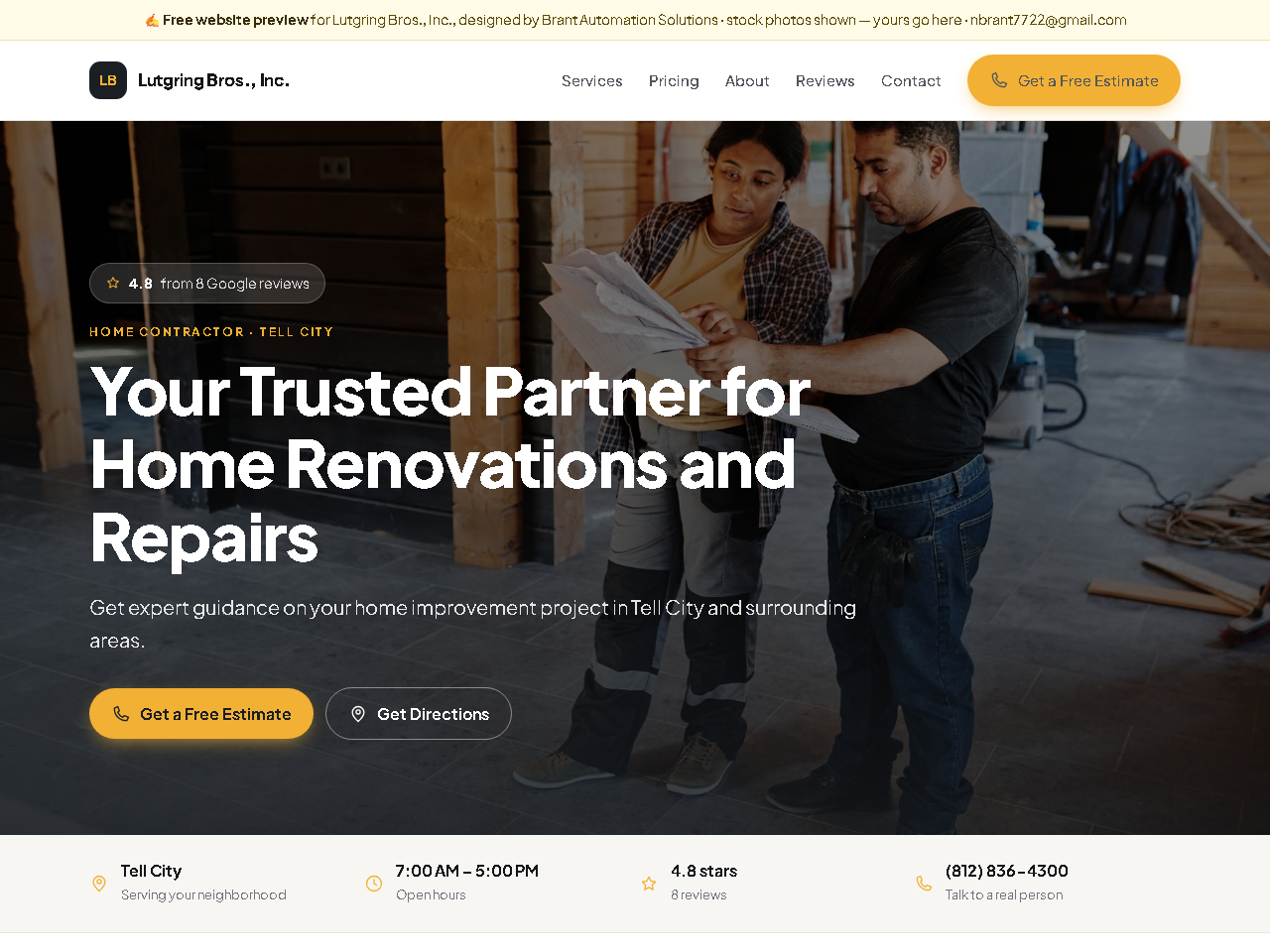 Website designed for Lutgring Bros., Inc.